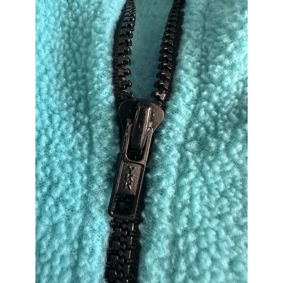 90s Vintage Nordstrom Teal Oversized Fleece Pullover 3/4 Zip Sweatshirt size XS - Picture 7 of 7